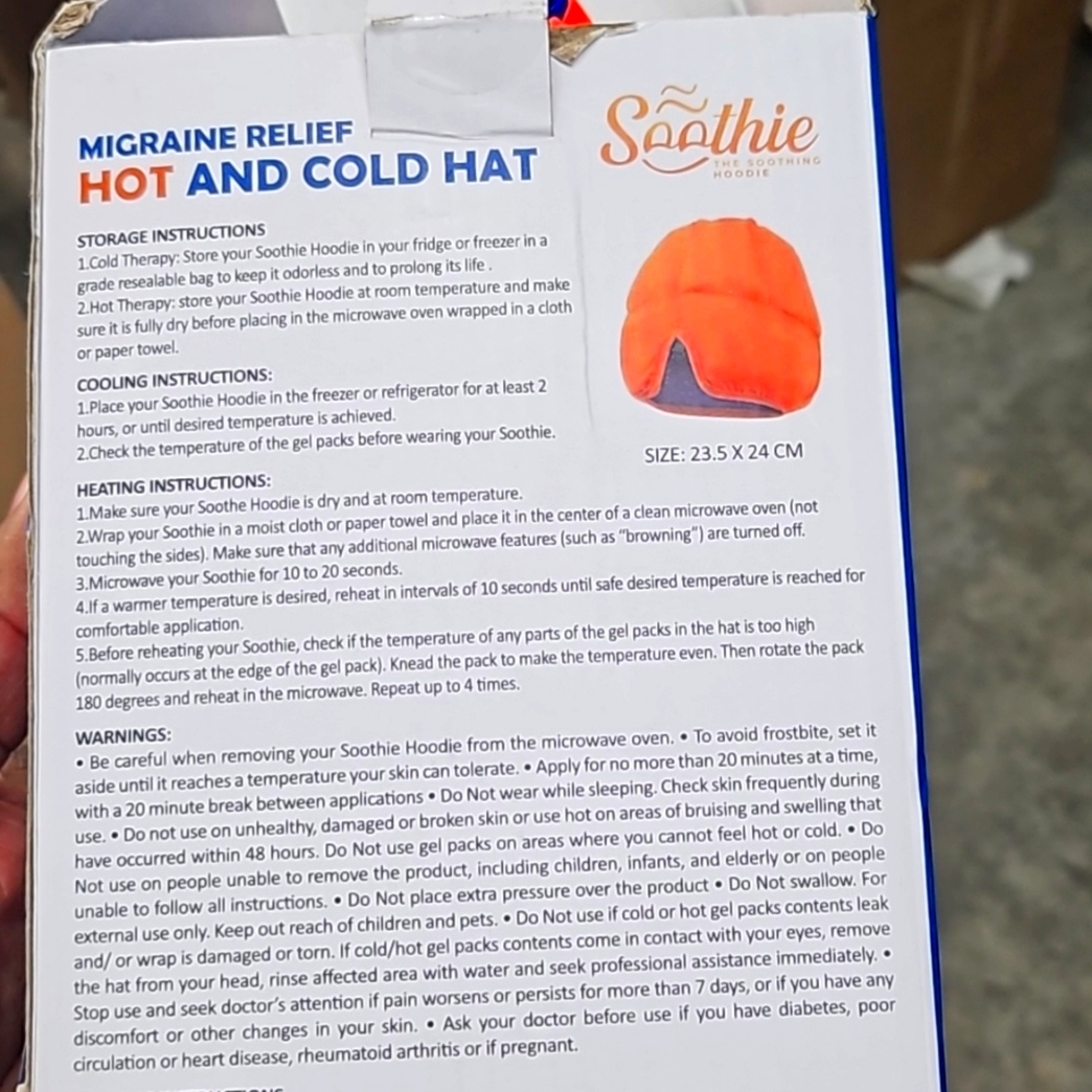 Soothie hot and cold hat